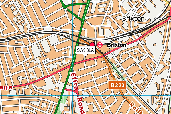 SW9 8LA map - OS VectorMap District (Ordnance Survey)