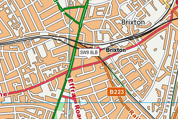 SW9 8LB map - OS VectorMap District (Ordnance Survey)