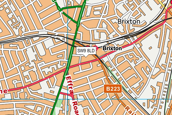 SW9 8LD map - OS VectorMap District (Ordnance Survey)