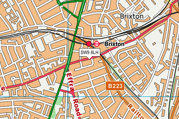 SW9 8LH map - OS VectorMap District (Ordnance Survey)