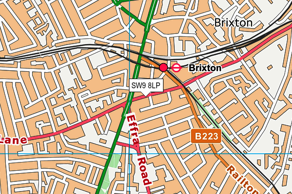 SW9 8LP map - OS VectorMap District (Ordnance Survey)