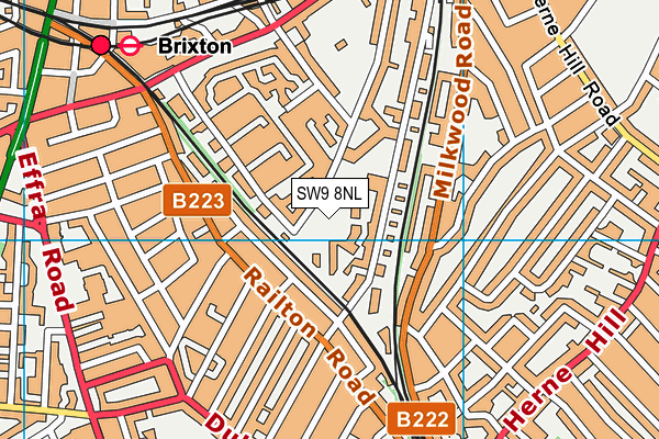 SW9 8NL map - OS VectorMap District (Ordnance Survey)