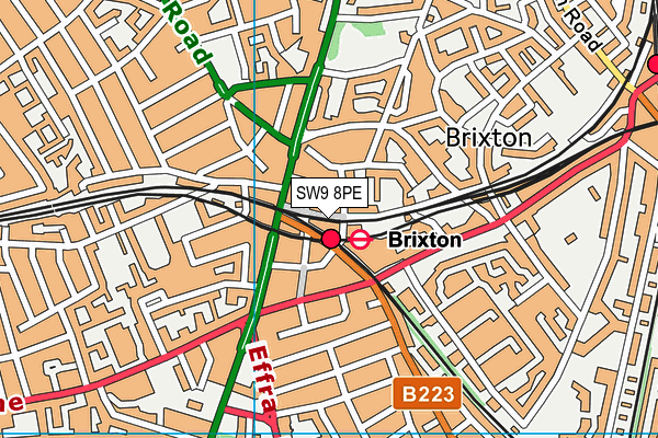 SW9 8PE map - OS VectorMap District (Ordnance Survey)