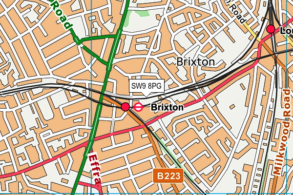 SW9 8PG map - OS VectorMap District (Ordnance Survey)