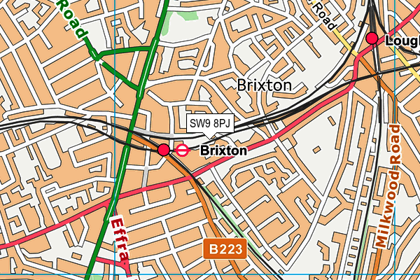 SW9 8PJ map - OS VectorMap District (Ordnance Survey)