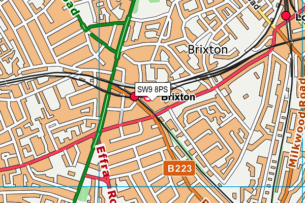 SW9 8PS map - OS VectorMap District (Ordnance Survey)