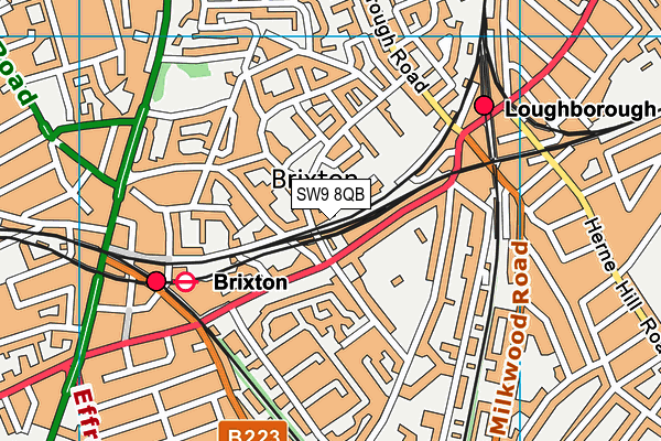 SW9 8QB map - OS VectorMap District (Ordnance Survey)