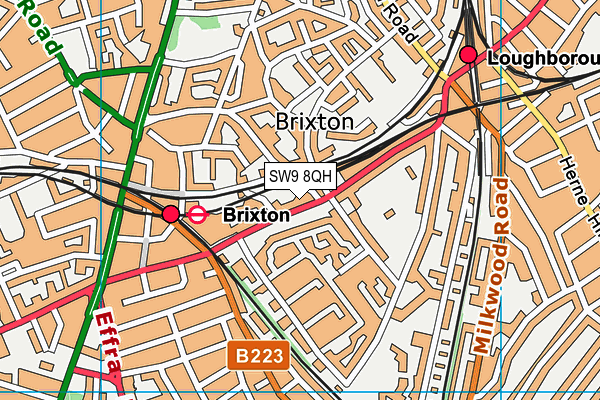 SW9 8QH map - OS VectorMap District (Ordnance Survey)