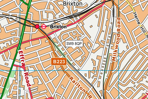 SW9 8QP map - OS VectorMap District (Ordnance Survey)