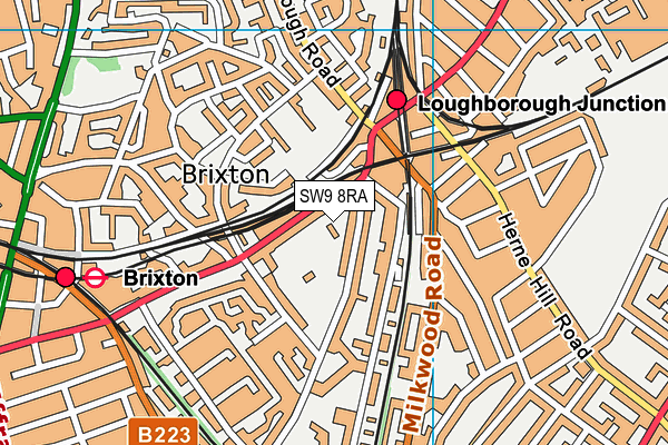 SW9 8RA map - OS VectorMap District (Ordnance Survey)