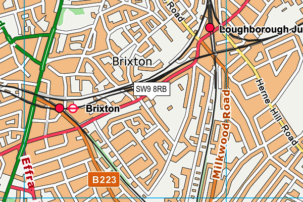 SW9 8RB map - OS VectorMap District (Ordnance Survey)