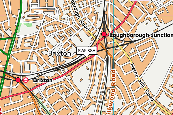 SW9 8SH map - OS VectorMap District (Ordnance Survey)