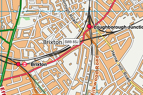 SW9 8SJ map - OS VectorMap District (Ordnance Survey)