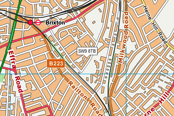 SW9 8TB map - OS VectorMap District (Ordnance Survey)