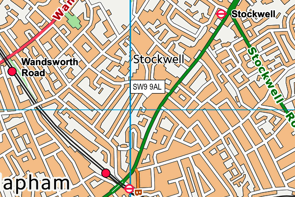 SW9 9AL map - OS VectorMap District (Ordnance Survey)