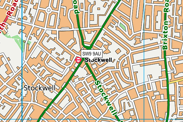 SW9 9AU map - OS VectorMap District (Ordnance Survey)