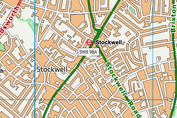 SW9 9BA map - OS VectorMap District (Ordnance Survey)