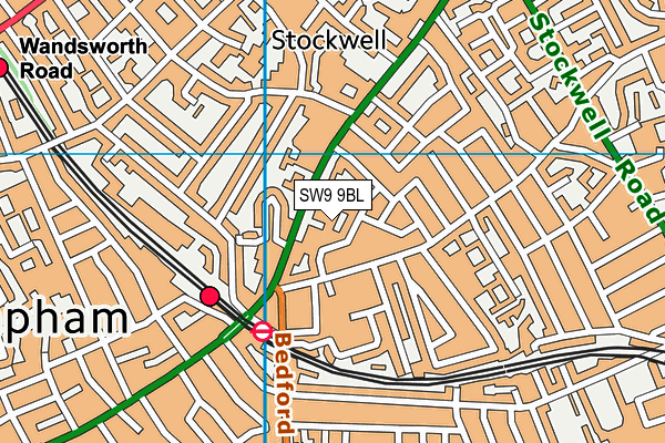 SW9 9BL map - OS VectorMap District (Ordnance Survey)