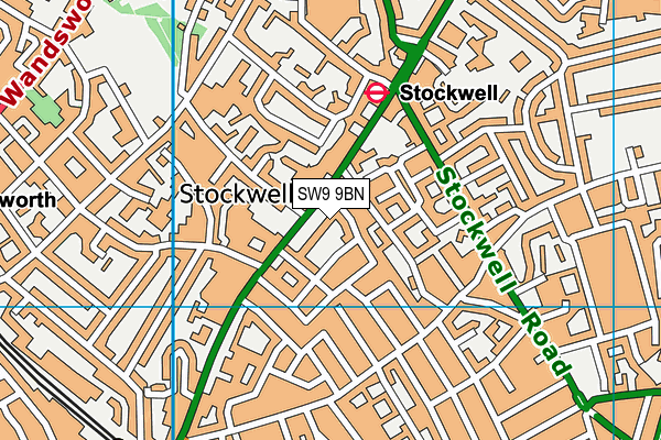 SW9 9BN map - OS VectorMap District (Ordnance Survey)