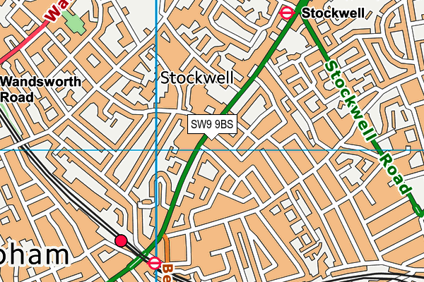 SW9 9BS map - OS VectorMap District (Ordnance Survey)