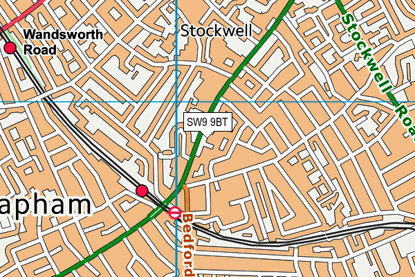 SW9 9BT map - OS VectorMap District (Ordnance Survey)