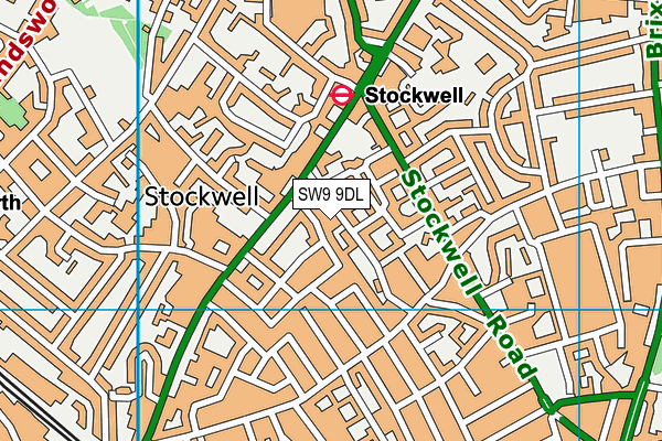 SW9 9DL map - OS VectorMap District (Ordnance Survey)