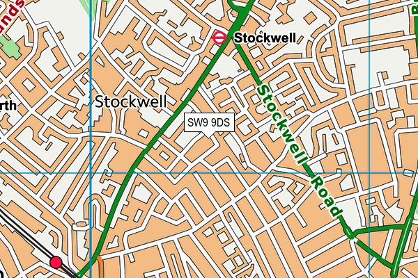 SW9 9DS map - OS VectorMap District (Ordnance Survey)