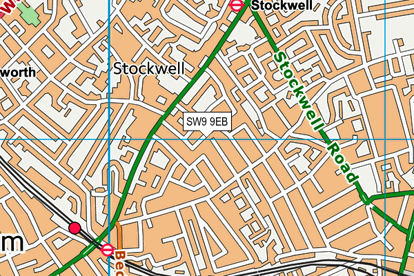 SW9 9EB map - OS VectorMap District (Ordnance Survey)