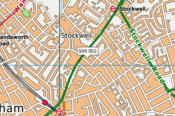 SW9 9EG map - OS VectorMap District (Ordnance Survey)