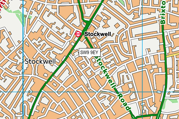 SW9 9EY map - OS VectorMap District (Ordnance Survey)