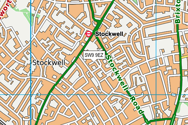 SW9 9EZ map - OS VectorMap District (Ordnance Survey)