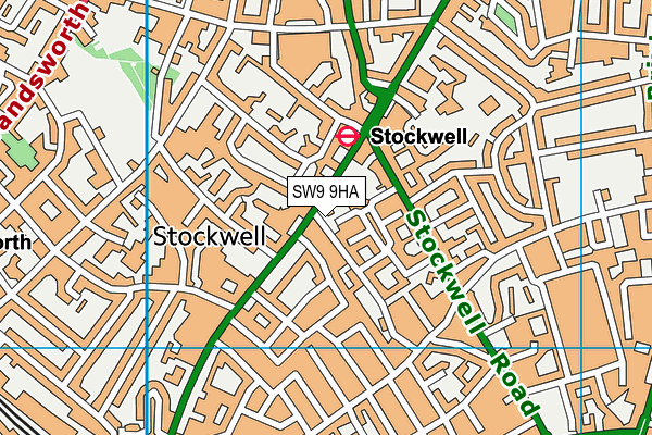 SW9 9HA map - OS VectorMap District (Ordnance Survey)