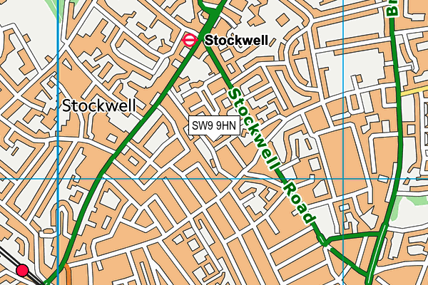 SW9 9HN map - OS VectorMap District (Ordnance Survey)