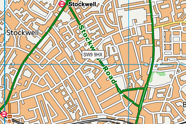 SW9 9HX map - OS VectorMap District (Ordnance Survey)