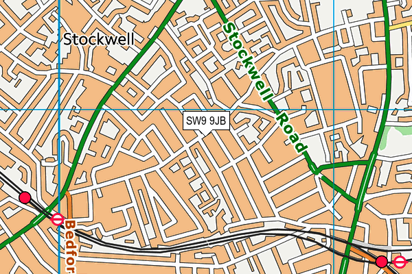 SW9 9JB map - OS VectorMap District (Ordnance Survey)
