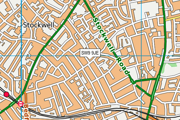 SW9 9JE map - OS VectorMap District (Ordnance Survey)