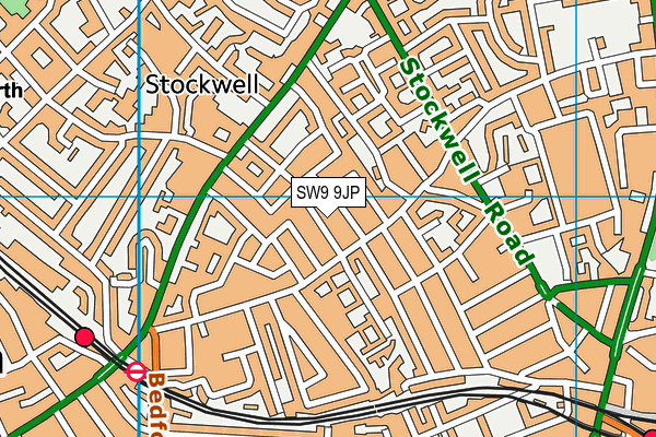 SW9 9JP map - OS VectorMap District (Ordnance Survey)