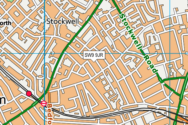 SW9 9JR map - OS VectorMap District (Ordnance Survey)