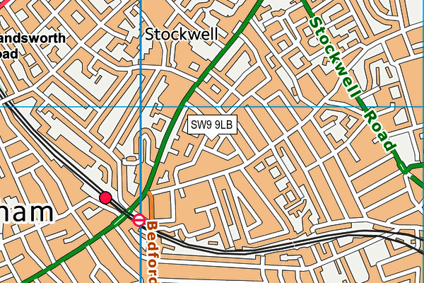 SW9 9LB map - OS VectorMap District (Ordnance Survey)