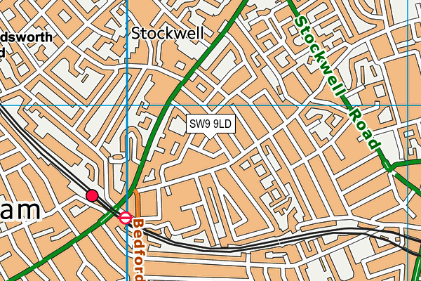 SW9 9LD map - OS VectorMap District (Ordnance Survey)