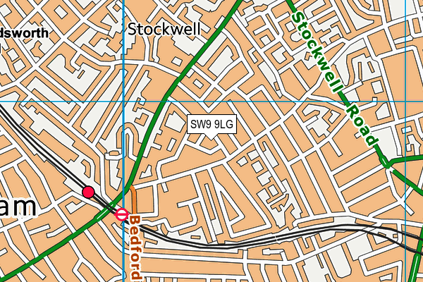 SW9 9LG map - OS VectorMap District (Ordnance Survey)