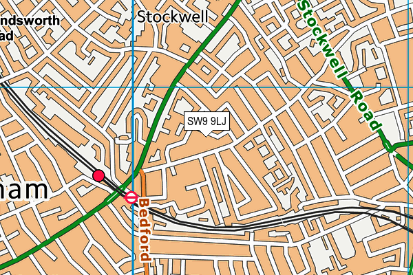 SW9 9LJ map - OS VectorMap District (Ordnance Survey)