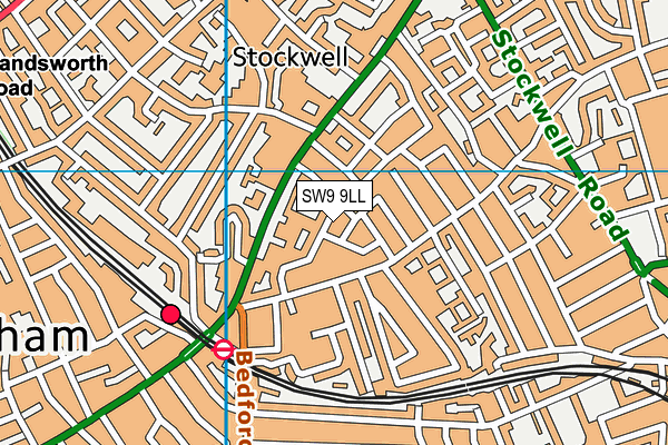 SW9 9LL map - OS VectorMap District (Ordnance Survey)