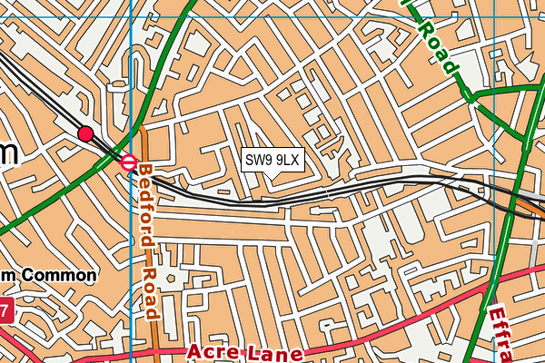 SW9 9LX map - OS VectorMap District (Ordnance Survey)