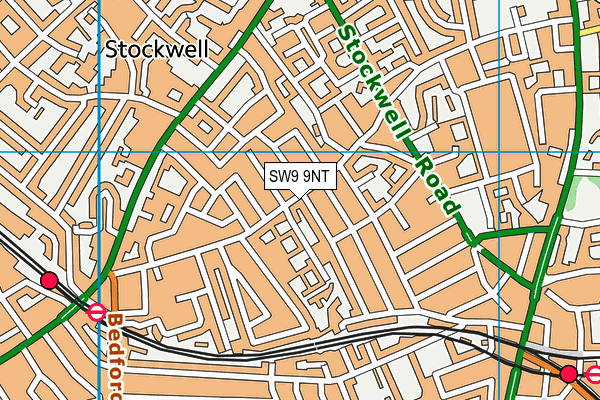 SW9 9NT map - OS VectorMap District (Ordnance Survey)