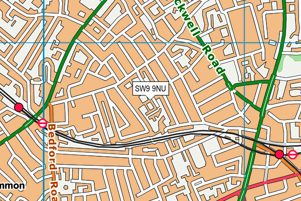 SW9 9NU map - OS VectorMap District (Ordnance Survey)