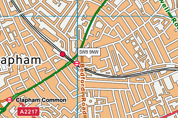 SW9 9NW map - OS VectorMap District (Ordnance Survey)