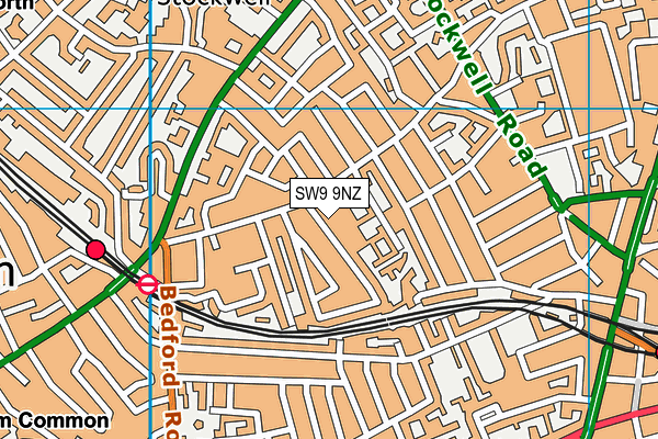 SW9 9NZ map - OS VectorMap District (Ordnance Survey)