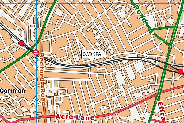 SW9 9PA map - OS VectorMap District (Ordnance Survey)