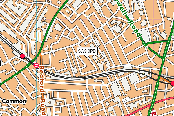 SW9 9PD map - OS VectorMap District (Ordnance Survey)